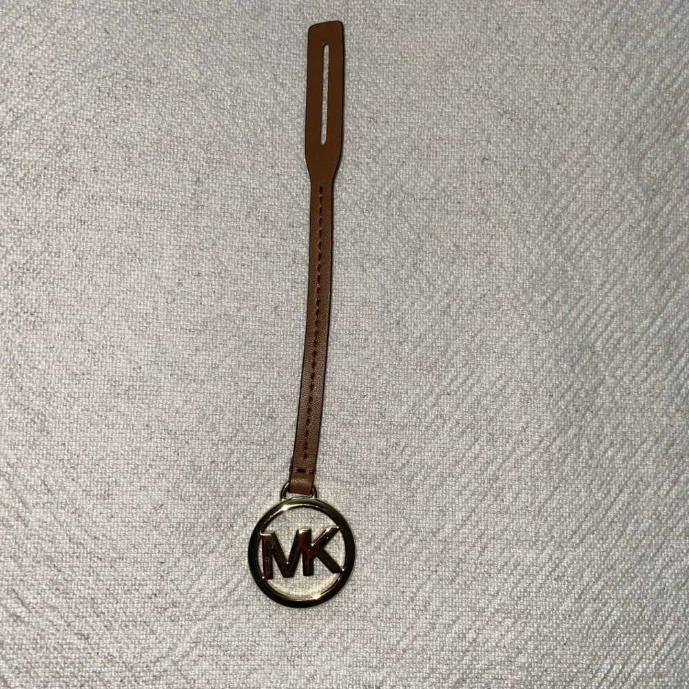 Michael Kors Leather & Gold Metal Bag Charm / Purse Hang Tag – NWOT